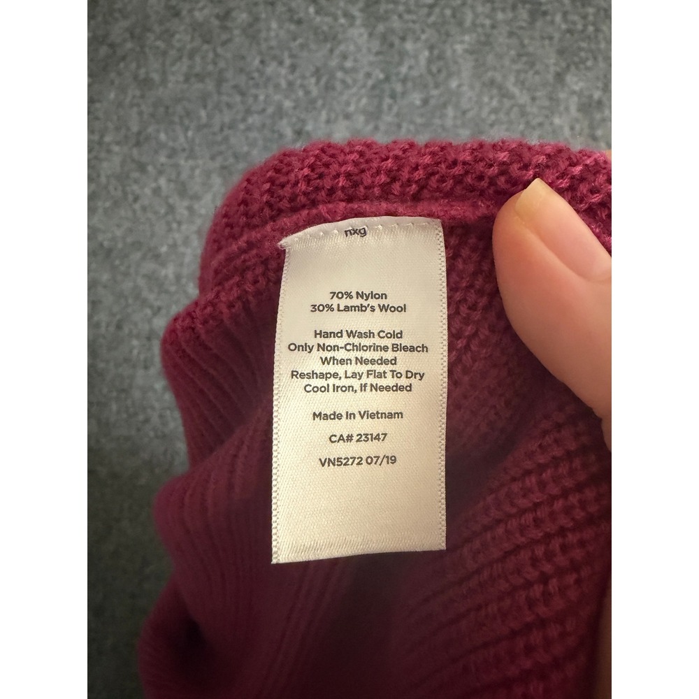 Talbots Ribbed Boat Neck Sweater Magenta Pink Medium Lambswool Nylon Blend - Picture 10 of 10